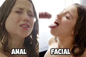 Follada anal salvaje y corrida en la cara sin piedad