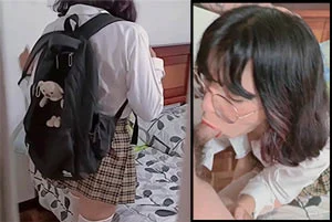 La sobrina recién salida del colegio se coge a su tío sin parar