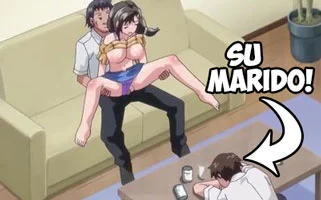 Masajista cachonda se coge al cliente mientras el marido mira