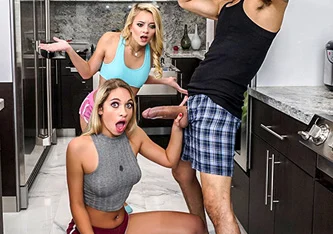 Hermana se une para un trio caliente y descarado con su hermano